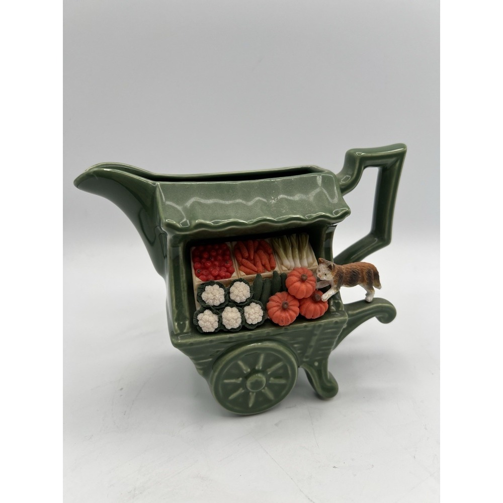 Vintage Park Rose Bridling Small‎ Pitcher Creamer Vegetable Market Wagon